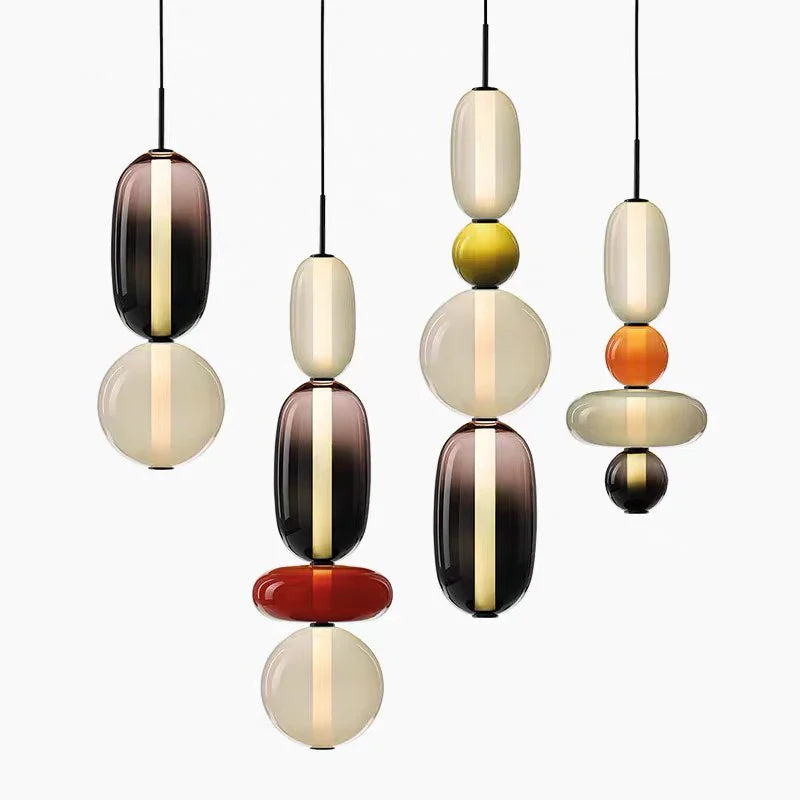Afralia™ Colorful Glass Ball Pendant Lights Modern LED Lamps for Home and Hospitality
