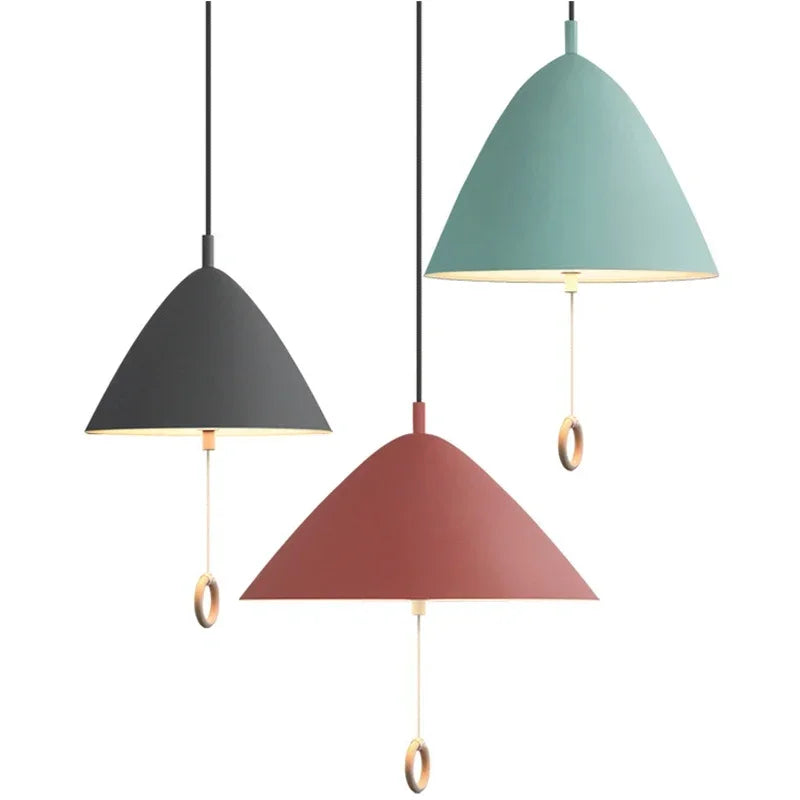 Afralia™ Macaron Pendant Chandelier for Dining & Bedroom - Pull Switch Ceiling Light Fixtures