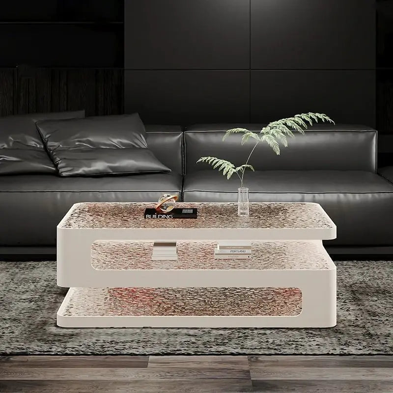 Afralia™ Luxury Glass Coffee Table Nordic Design for Bedroom and Living Room