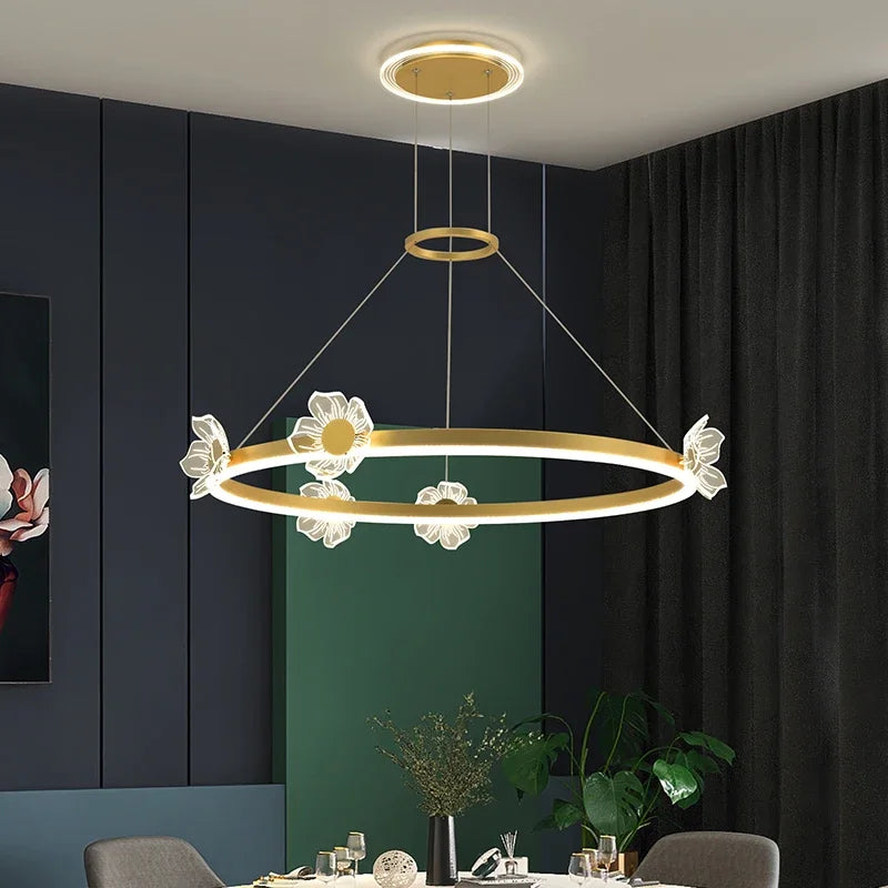 Afralia™ Gold Butterfly Crystal Chandelier Pendant Light for Elegant Living Room & Restaurant Decoration
