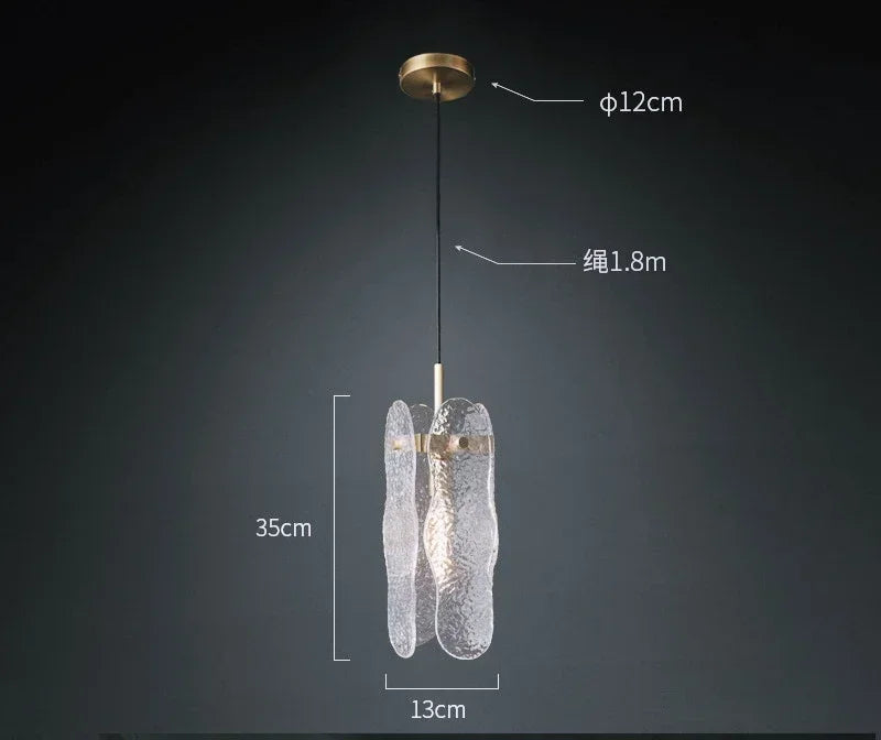 Afralia™ Water Ripple Glass Dining Chandelier: Modern Luxury LED Chandelier for Dining Room