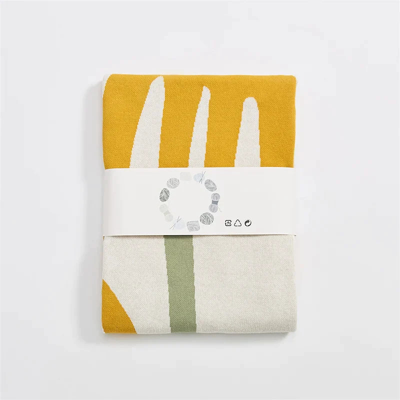 Afralia™ Soft Cotton Throw Blanket Solid Orange Yellow 50"x62"