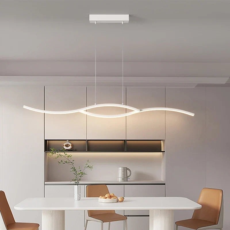 Afralia™ LED Pendant Chandelier: Modern Nordic Strip Light for Dining, Kitchen, Office, Coffee Room