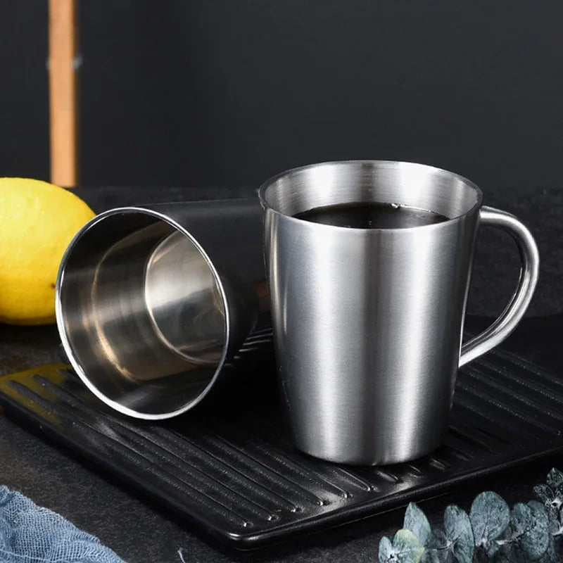 Afralia™ Double-Layer Stainless Steel Thermal Mug with Handle for Coffee and Beer