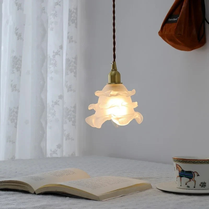 Afralia™ Glass Pendant Lamp Copper Socket Nordic Modern LED Hanging Light