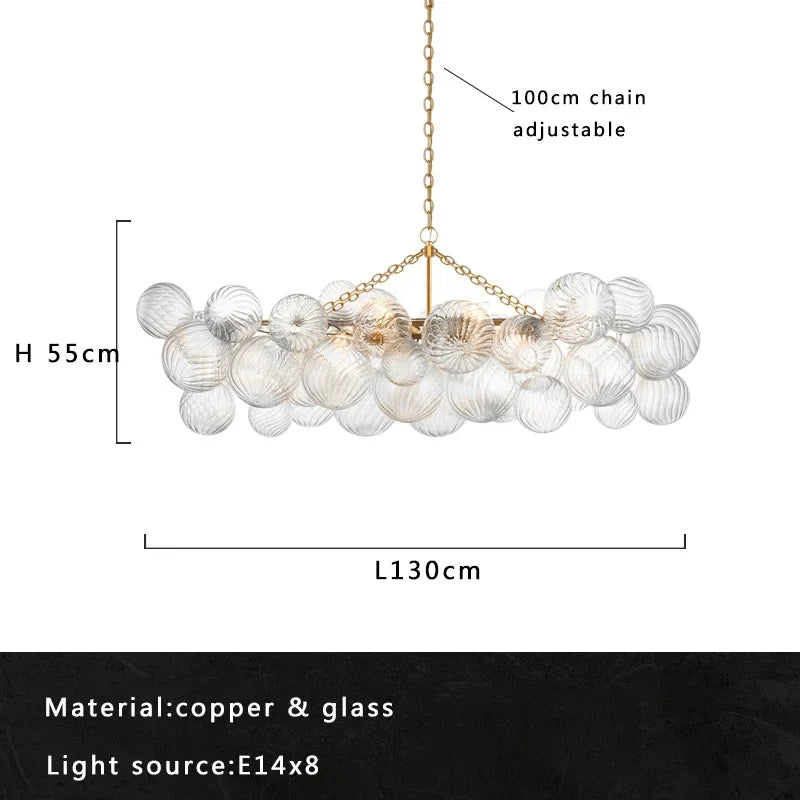 Afralia™ Bubble Glass LED Pendant Light for Nordic Living Room Decor