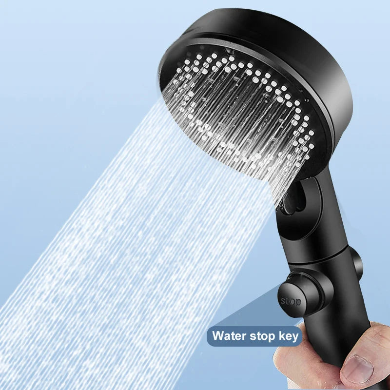 Afralia™ Adjustable High-pressure Shower Head - 5 Modes, One-key Stop Water, Water-saving Hand-held