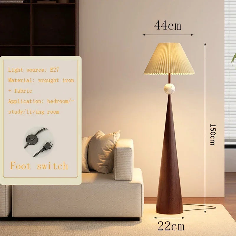 Afralia™ Wabi-sabi Minimalist Floor Lamp Cloth Cover Stand Light