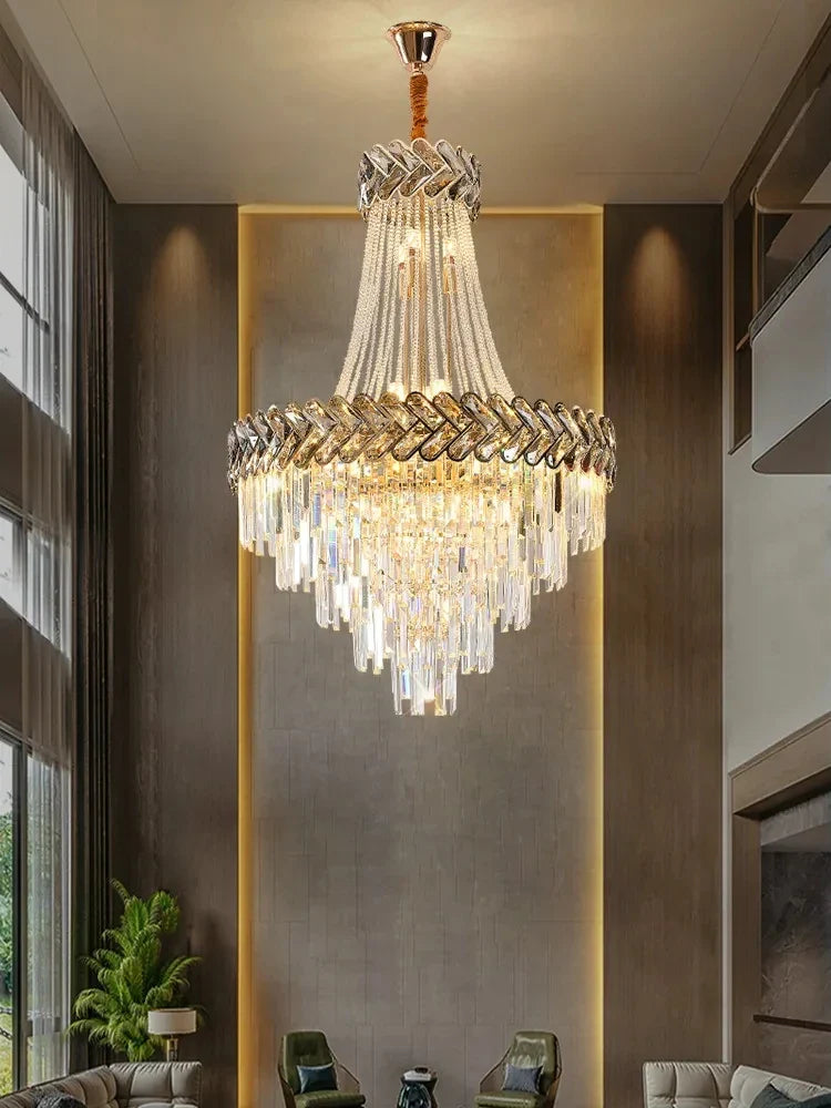 Afralia™ Nordic Style K9 Crystal Chandelier for Modern Luxury Living Room and Staircase