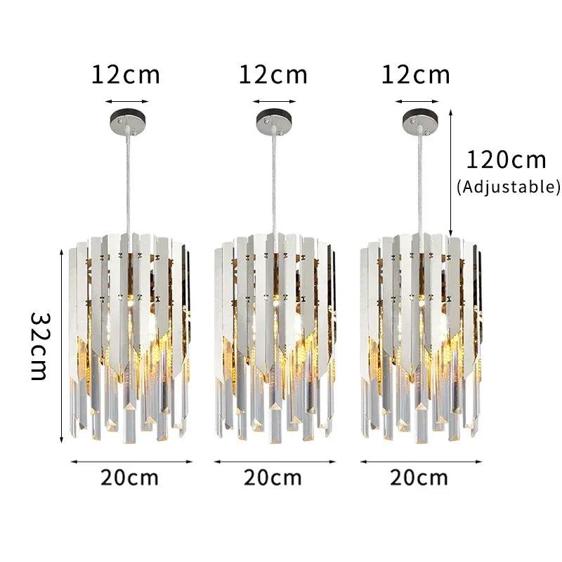 Afralia™ Gold K9 Crystal LED Chandelier for Living Room Kitchen Dining Bedroom