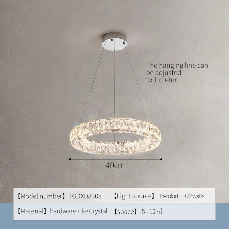 Afralia™ Crystal Chandelier Ring - Elegant Light Luxury for Living Room, Dining Room & Bedroom