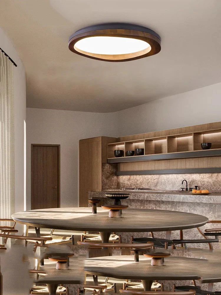 Afralia™ Modern Solid Wood LED Ceiling Light Fixture for Home Decor