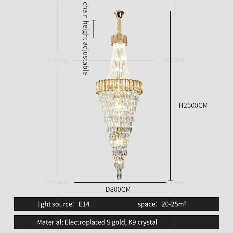 Afralia™ Crystal Chandelier: High-End Duplex & Spiral Staircase Light for Luxury Living Spaces