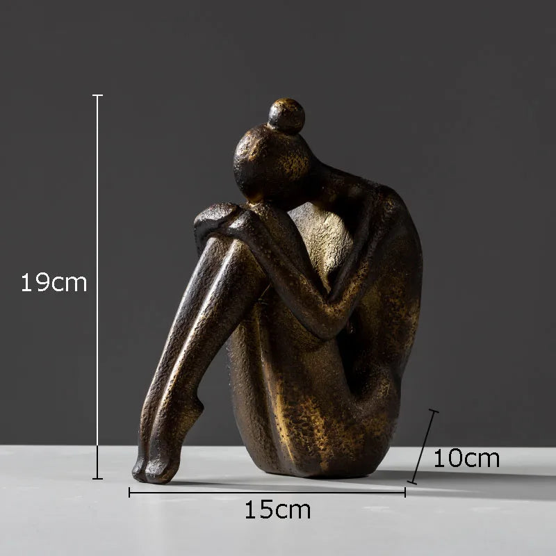 Afralia™ Girl Statue Bookends Decor Resin Decoration for Desk, Bookcase, Library