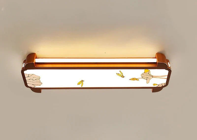 Afralia™ Chinese Style LED Ceiling Lights, Enamel Colored Corridor Wall Lights for Entrance Balcony
