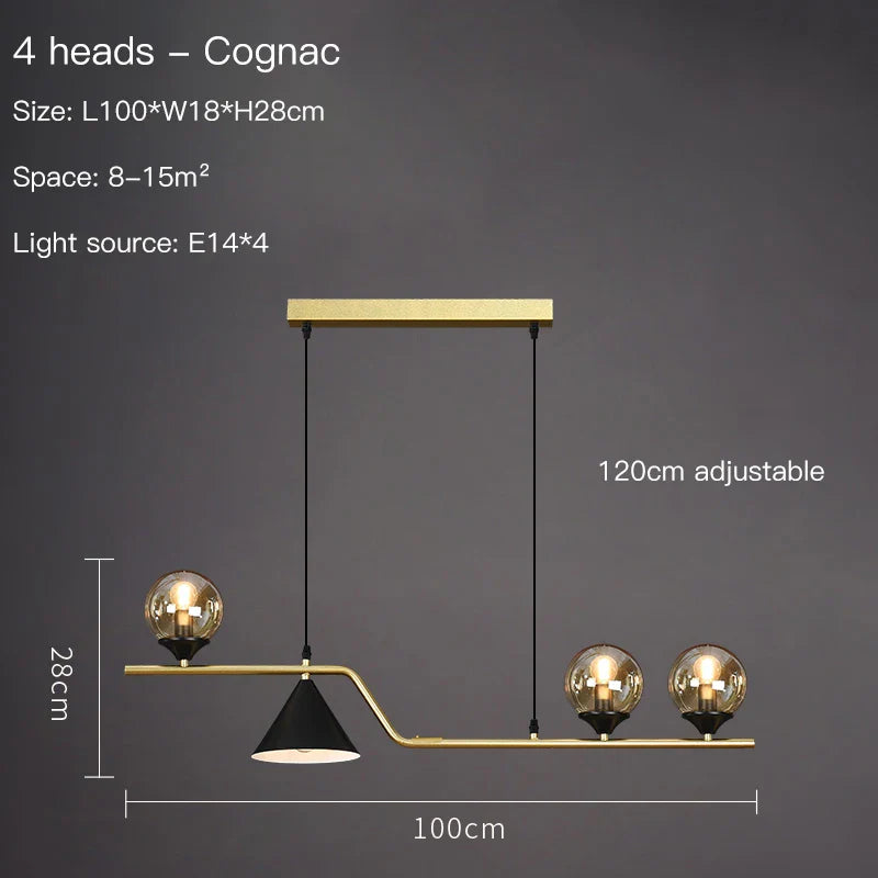 Afralia™ Modern Glass Ball Led Chandelier for Dining Room, Living Room, Bar & Kitchen