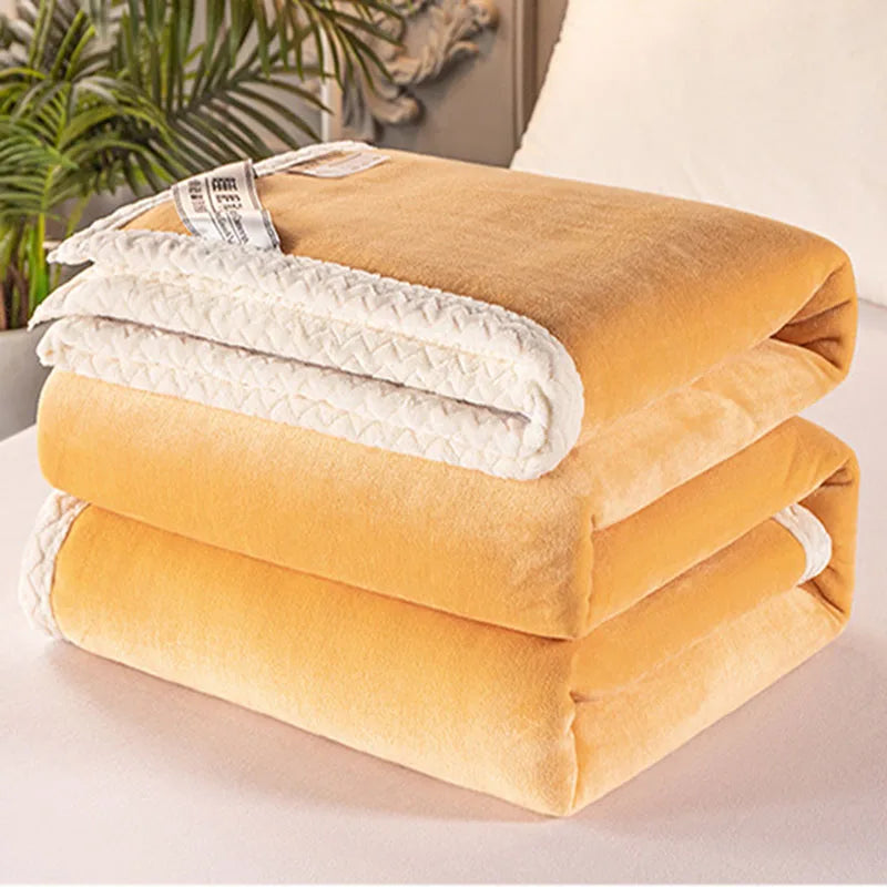 Afralia™ Double-Layer Velvet Sofa Blanket: Luxuriously Warm & Skin-Friendly
