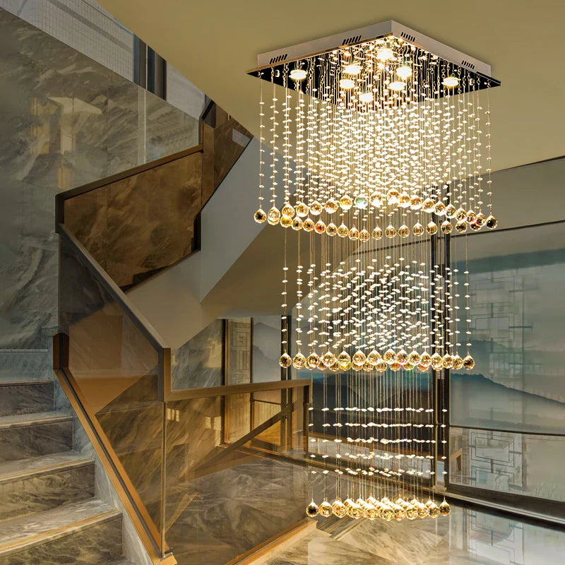 Afralia™ Luxury Crystal Chandelier for Duplex Living Room & Hotel Villa, Postmodern Design