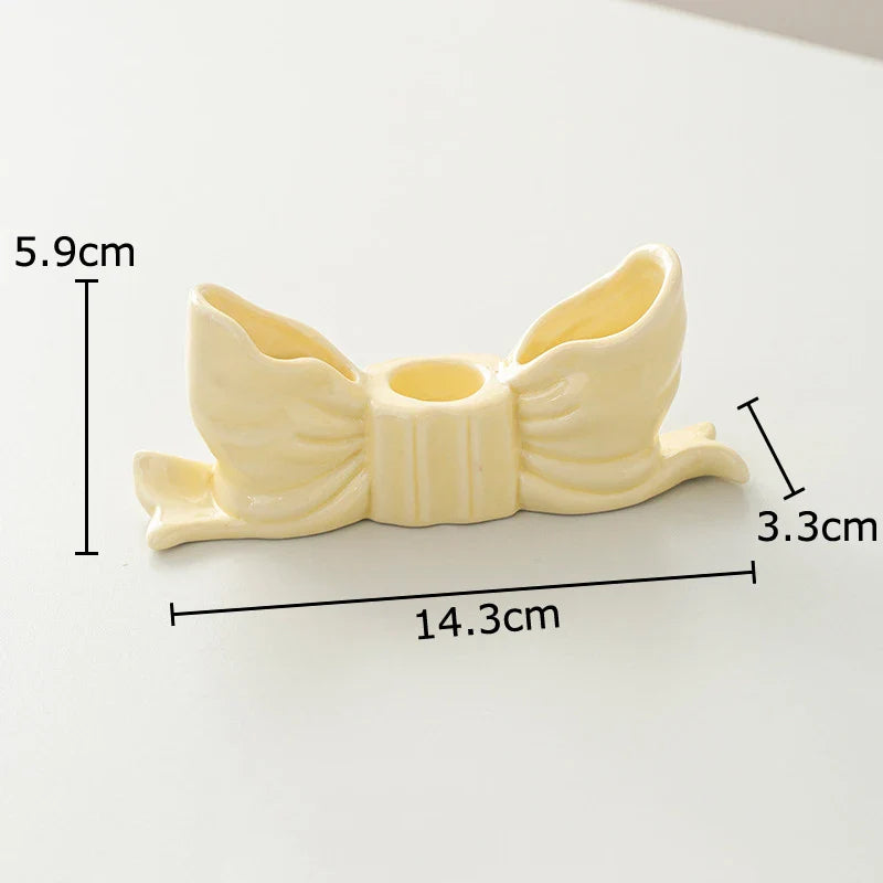 Bowknot Ceramic Candle Holder by Afralia™: Charming Desk Decoration and Aroma Diffuser