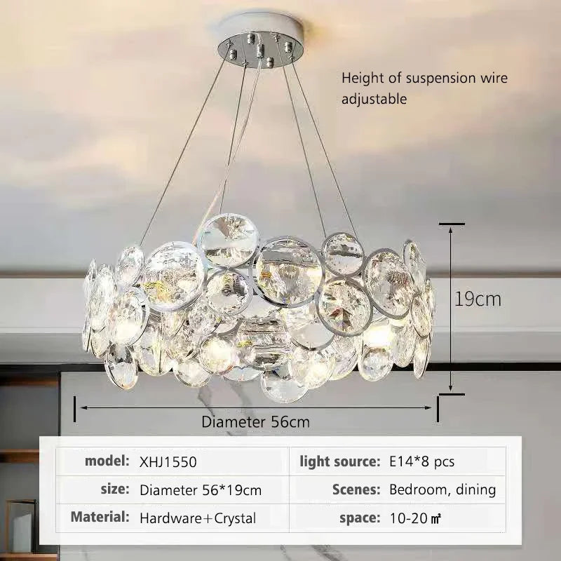 Afralia™ Crystal LED Chandelier: Modern Nordic Style Luxury Pendant Light for Living, Bedroom, Dining Room