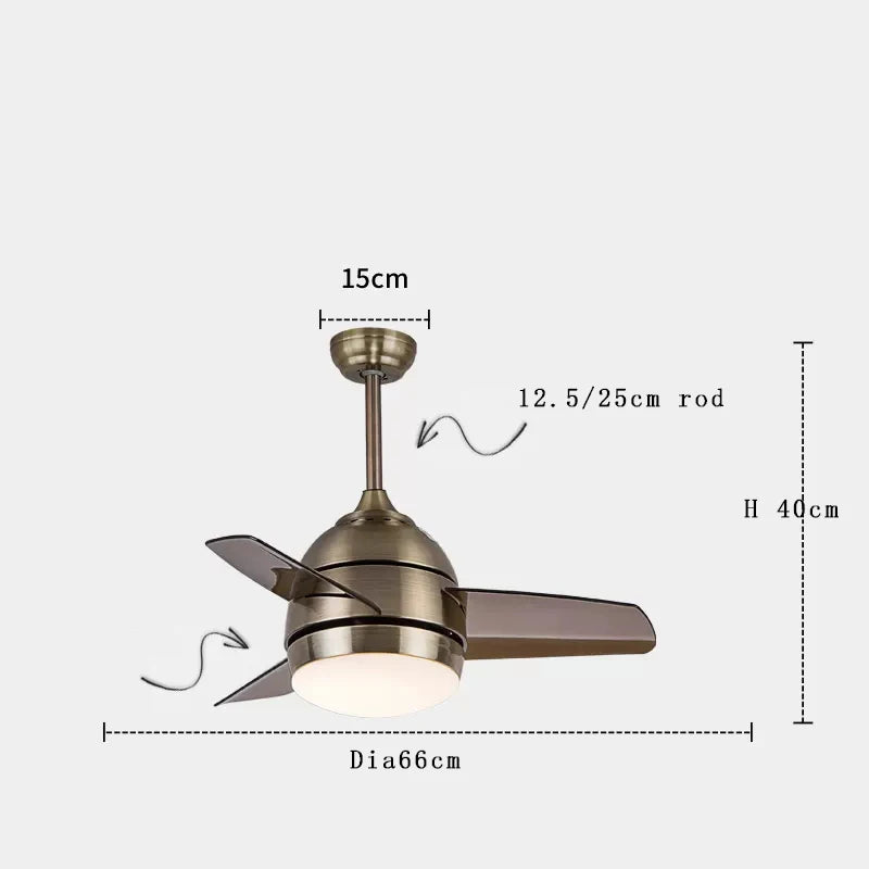 Afralia™ Copper Bronze Ceiling Fan Light Remote Control 6-speed Reversible Silent Design