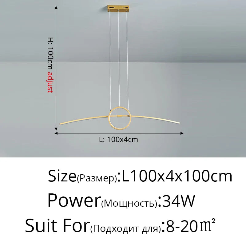 Afralia™ LED Ceiling Chandelier: Modern Minimalist Kitchen Dining Table Lighting