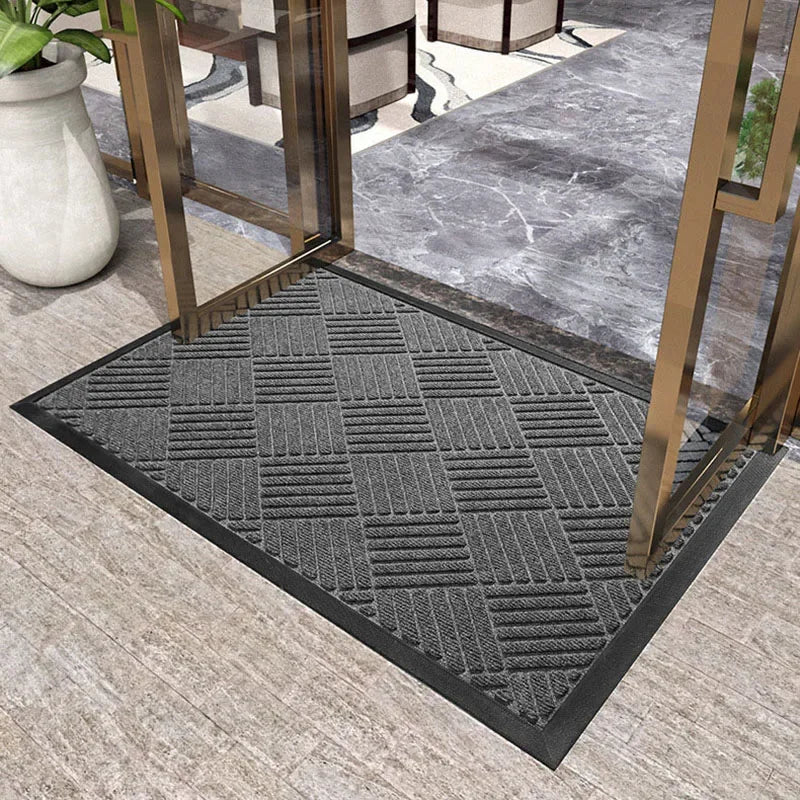Afralia™ Large Rubber Indoor Outdoor Doormat | Durable Shoe Scraper Mat