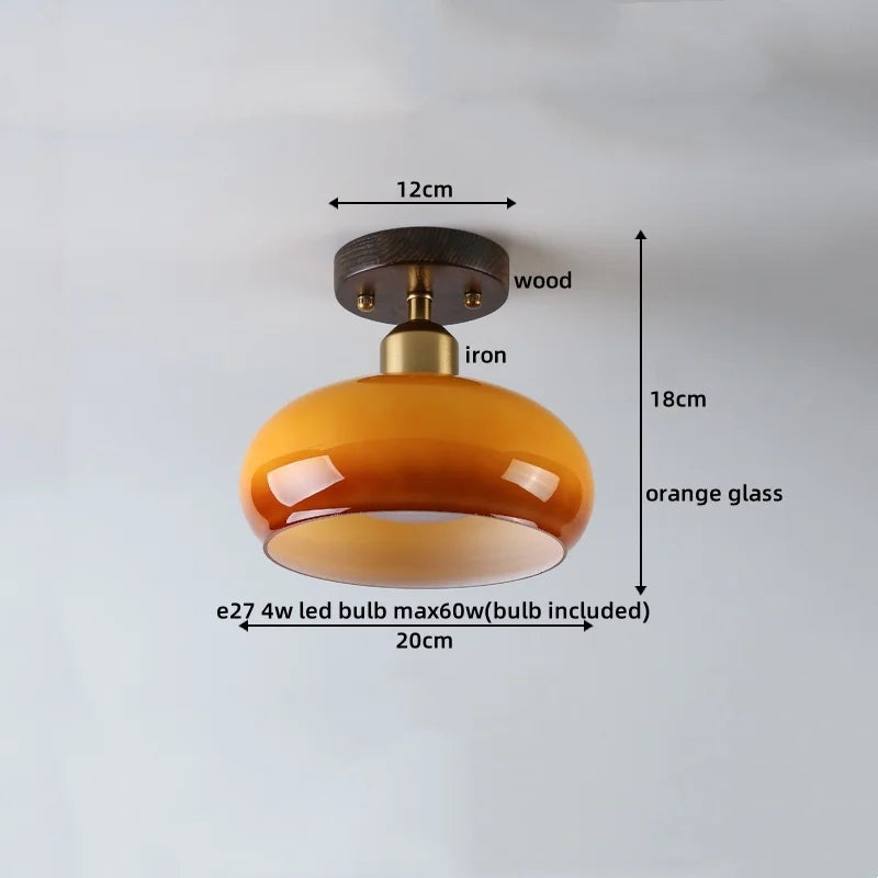 Afralia™ LED Ceiling Lamp Japanese Style Glass Modern Living Room Lighting