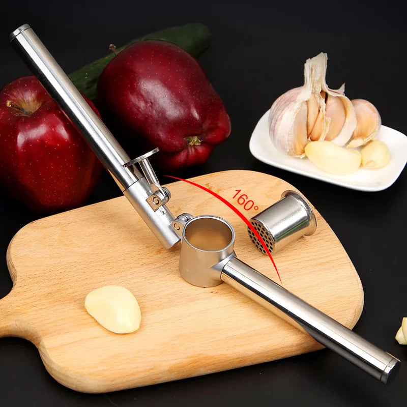 Afralia™ Stainless Steel Garlic Press Spoon Vegetables Chopper & Crusher