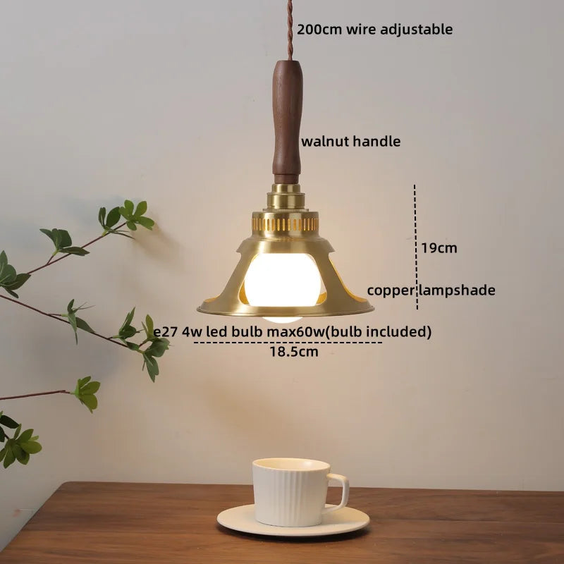 Afralia™ Copper Glass Pendant Lights Modern LED Hanging Lamp for Kitchen, Bedroom, Living Room