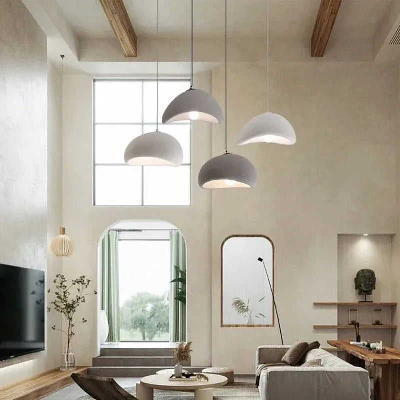 Afralia™ Nordic Wabi Sabi LED Pendant Light - Modern Chandelier for Dining Room