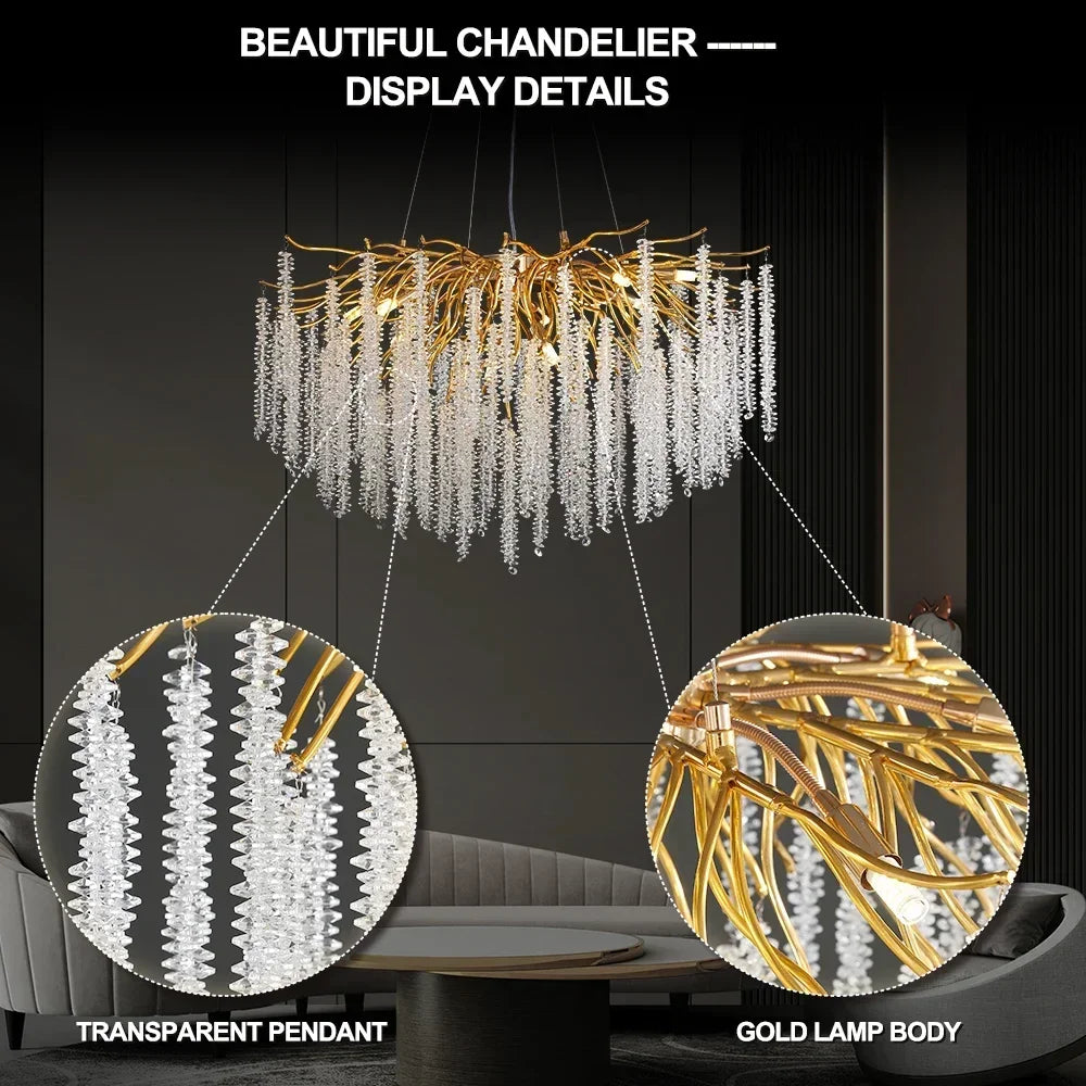 Afralia™ Crystal Ceiling Chandelier for Bedroom and Living Room