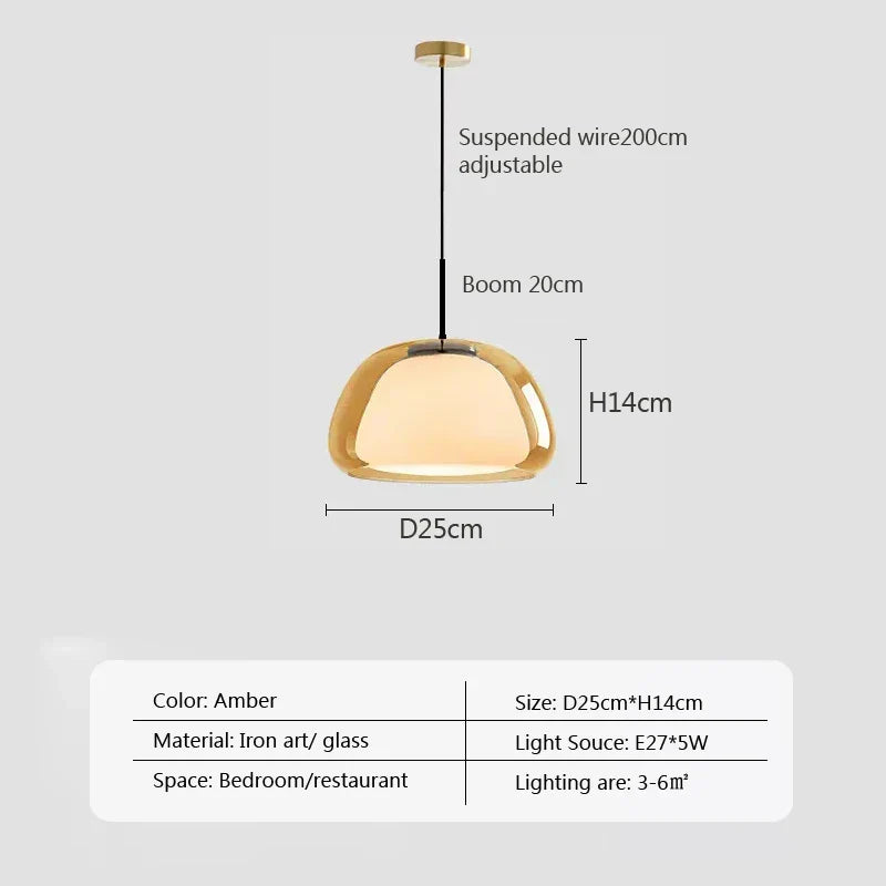 Afralia™ Nordic Glass Pendant Lights: Modern Jelly Shape for Living Room, Bedroom, Kitchen
