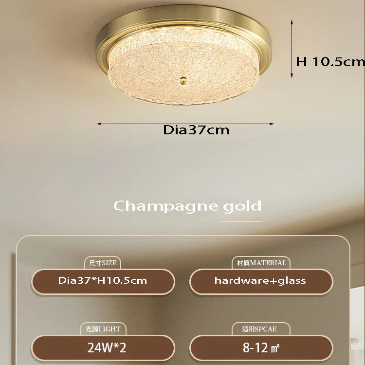Afralia™ Retro Bronze Glass Ceiling Lamp for Bedroom Living Room Decor