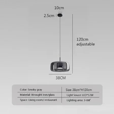 Afralia™ Glass Pendant Light Luxury Nordic Led Hanging Lamp Modern Bedroom Fixture