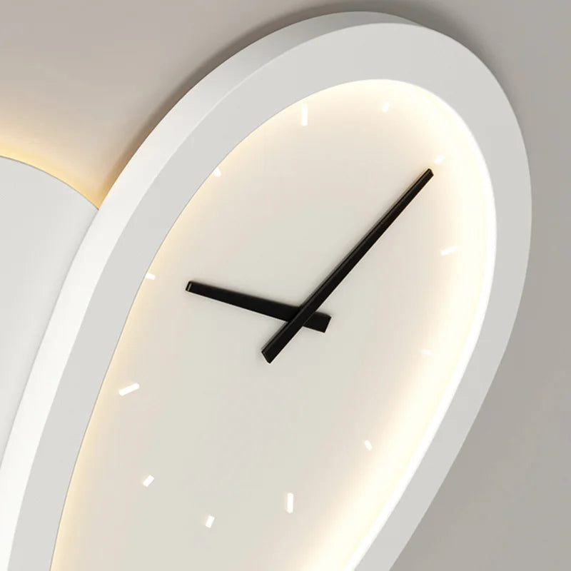 Afralia™ Love Shaped Clock Wall Lamp Sconce Dimmable Indoor Bedroom Lighting
