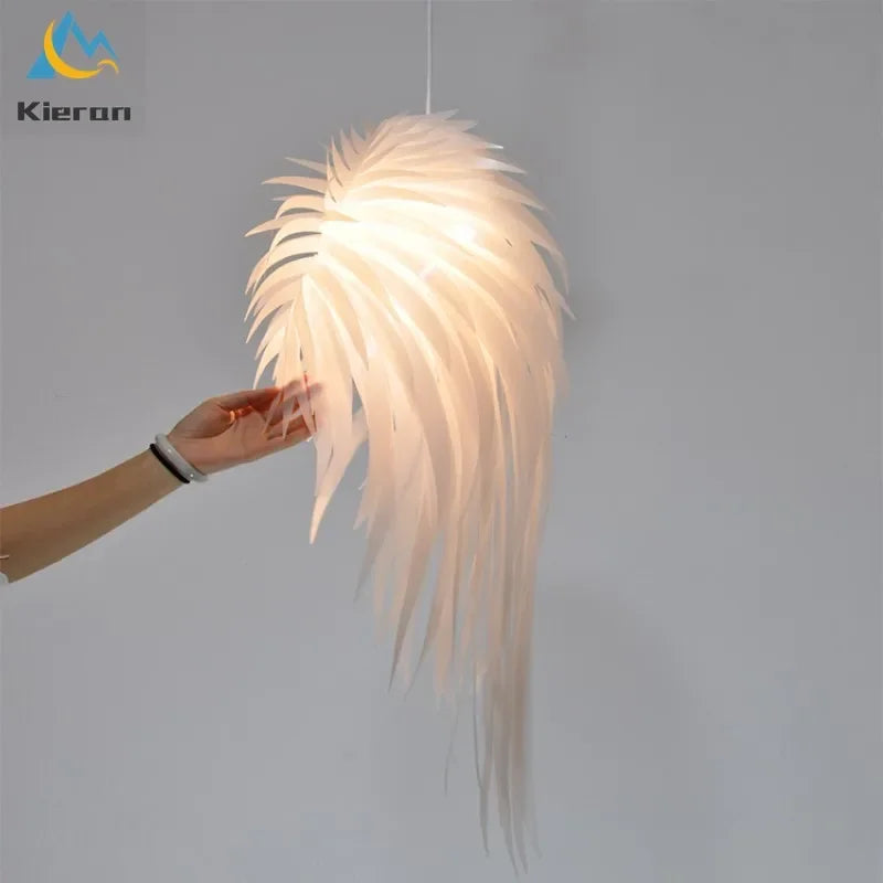 Afralia™ Modern Wing Feather LED Chandelier for Bedroom Living Room Decor