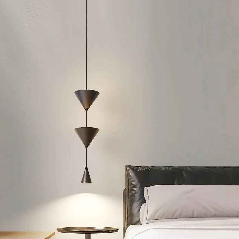 Afralia™ Minimalist Conical Pendant Light for Bedside, Restaurant, and Bar Counter