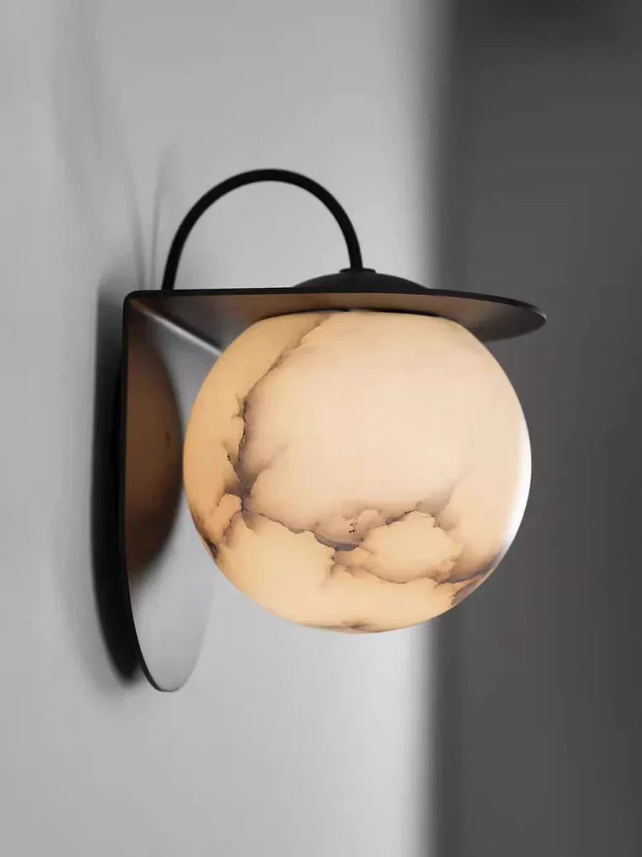 Afralia™ Marble Alabaster Wall Lamp: Elegant Luxury Décor for Home, Hotel, Aisle, Bedside