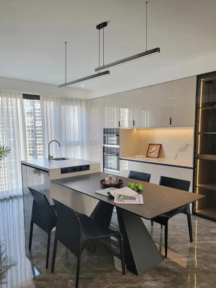 Afralia™ Modern Aluminum Chandelier Strip, Minimalist Nordic Design for Dining Table, Bar