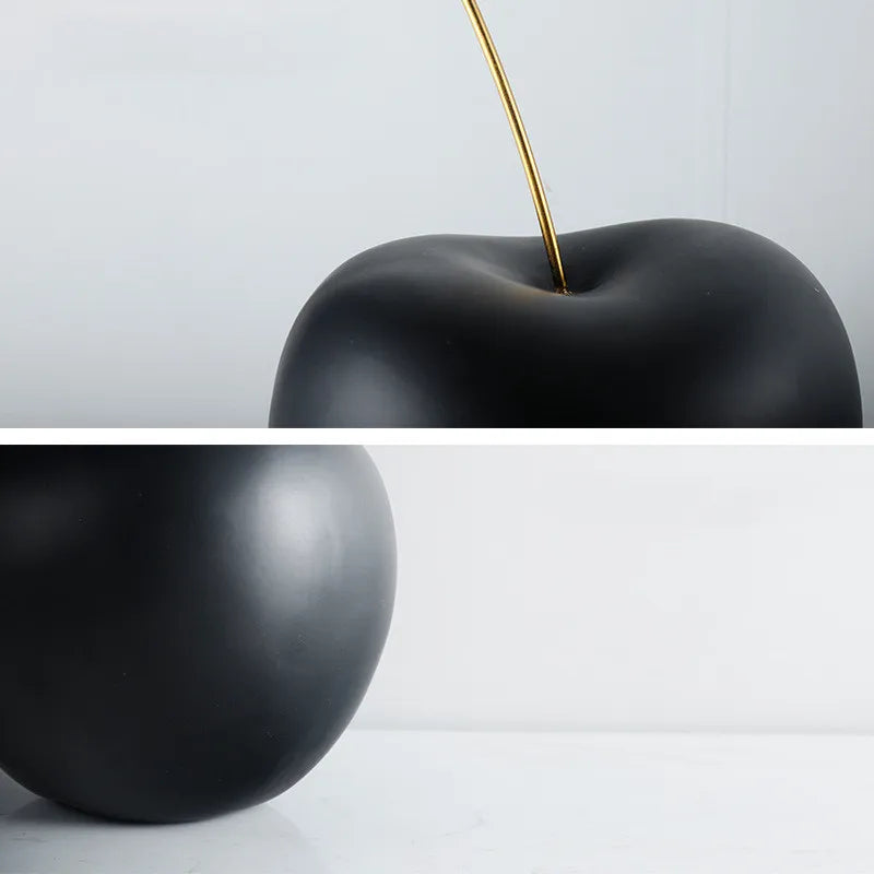 Afralia™ Black Cherry Resin Sculpture Abstract Fruit Home Decor Figurine