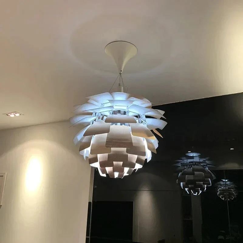 Afralia™ Pinecone LED Chandelier Aluminum Hanging Lamps Artichoke Suspension