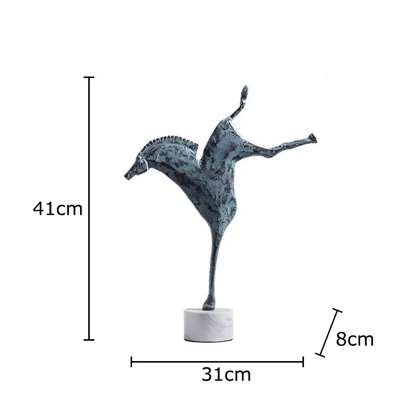 Afralia™ Iron Horse Statue - Modern Desk Decor & Room Ornaments