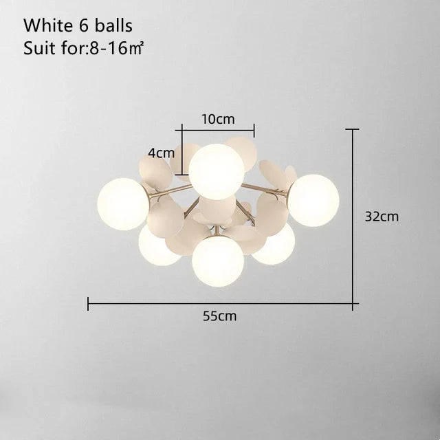 Afralia™ Kids LED Ceiling Light: Iron Sheet Glass Chandelier