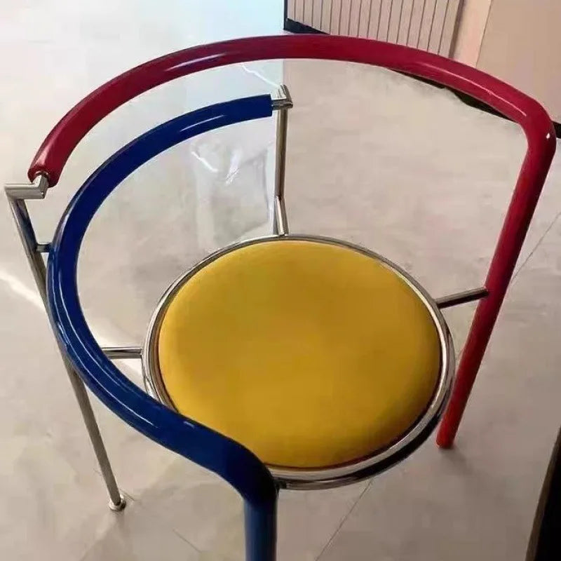 Afralia™ Stainless Steel Modern Living Room Chair Baby Dining Restaurant Hotel Furniture