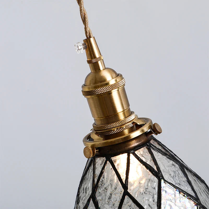 Afralia™ Glass LED Pendant Lights Copper Modern Hanging Lamp for Bedroom Dinning Room