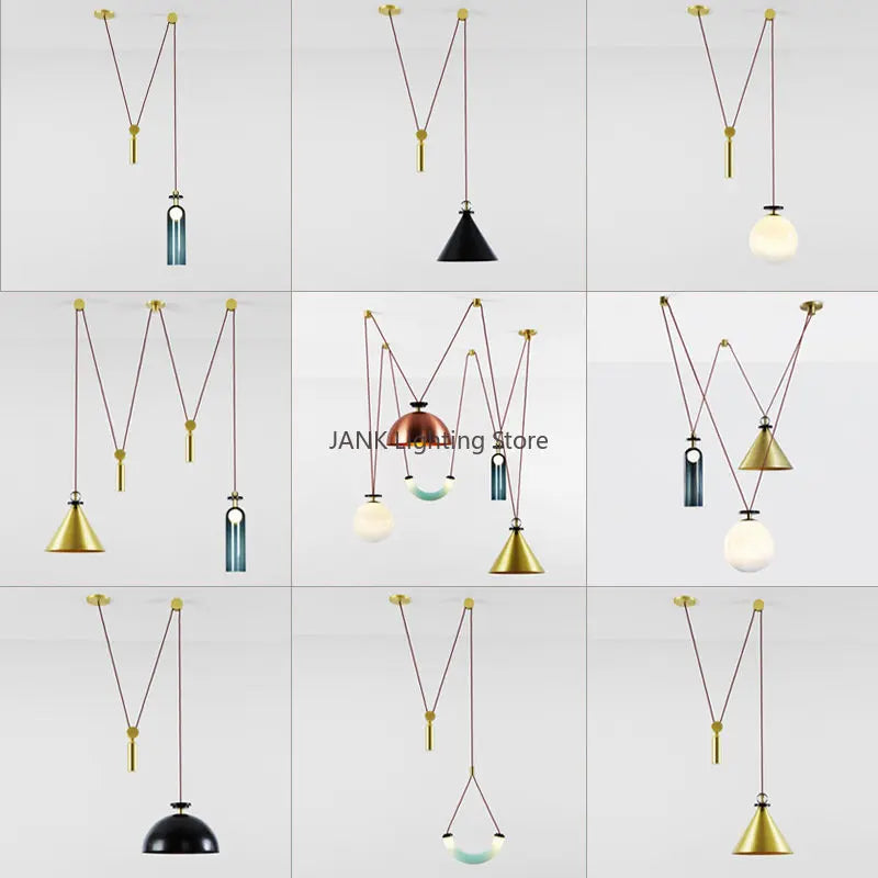 Afralia™ Glass Chandelier: Adjustable Shape, LED Decorative Lamps for Restaurant, Bedroom, Bar.