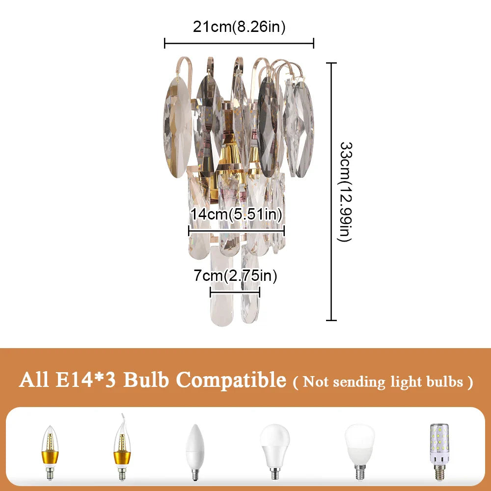 Afralia™ Crystal LED Wall Light Modern Elegant Design for Living Room & Bedroom