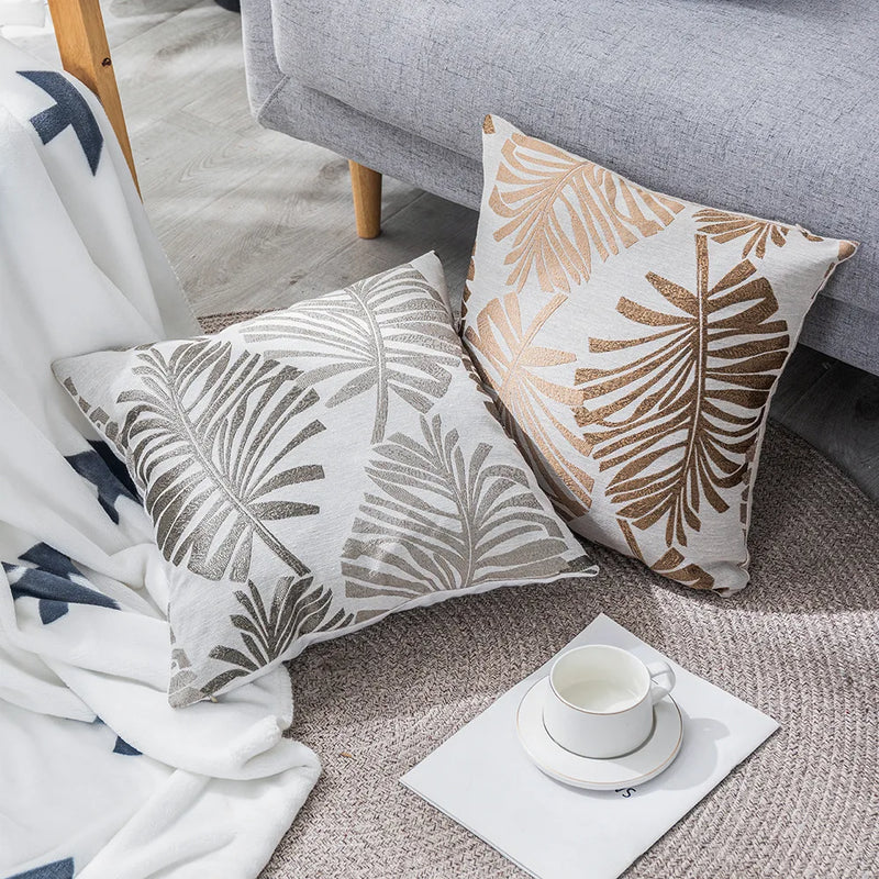 Afralia™ Plant Leaf Cotton Linen Pillowcases: High-Quality Home Decor for Cozy Living