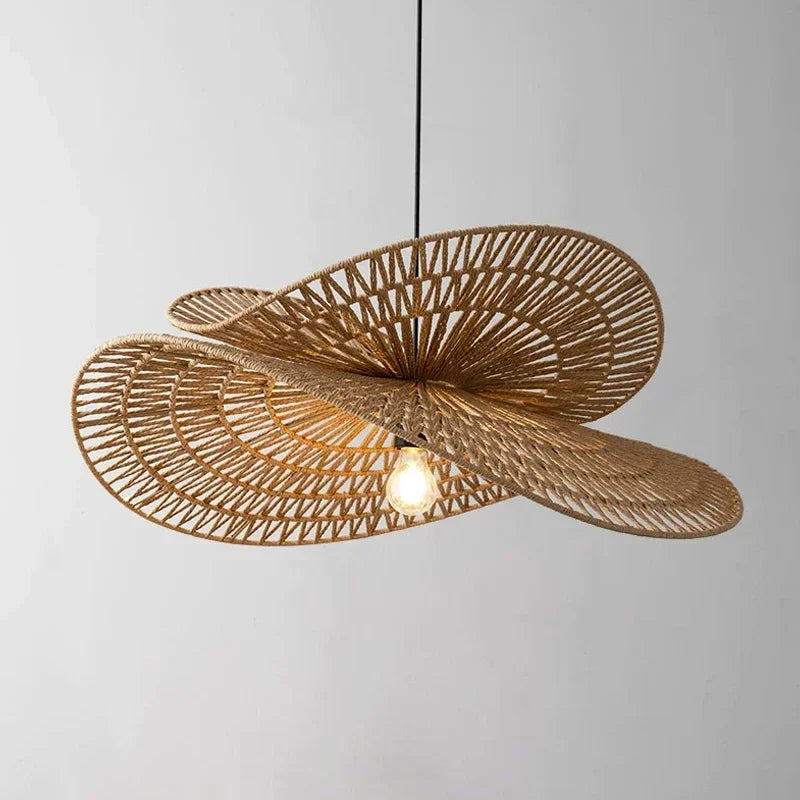 Afralia™ Rattan Weaving LED Chandelier Pendant Lights for Home Decor